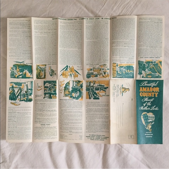 1960’s California Illustrated Amador County Map - Picture 3 of 5